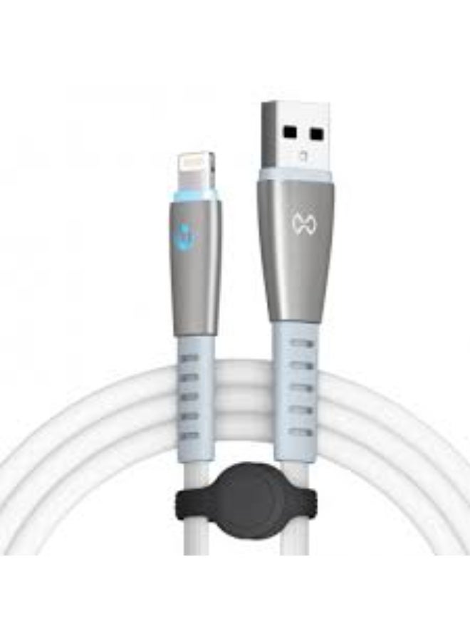 زوندو كابل USB لايتنينج Xundo XDDC-004 مع حماية الشحن – أبيض - Image 1